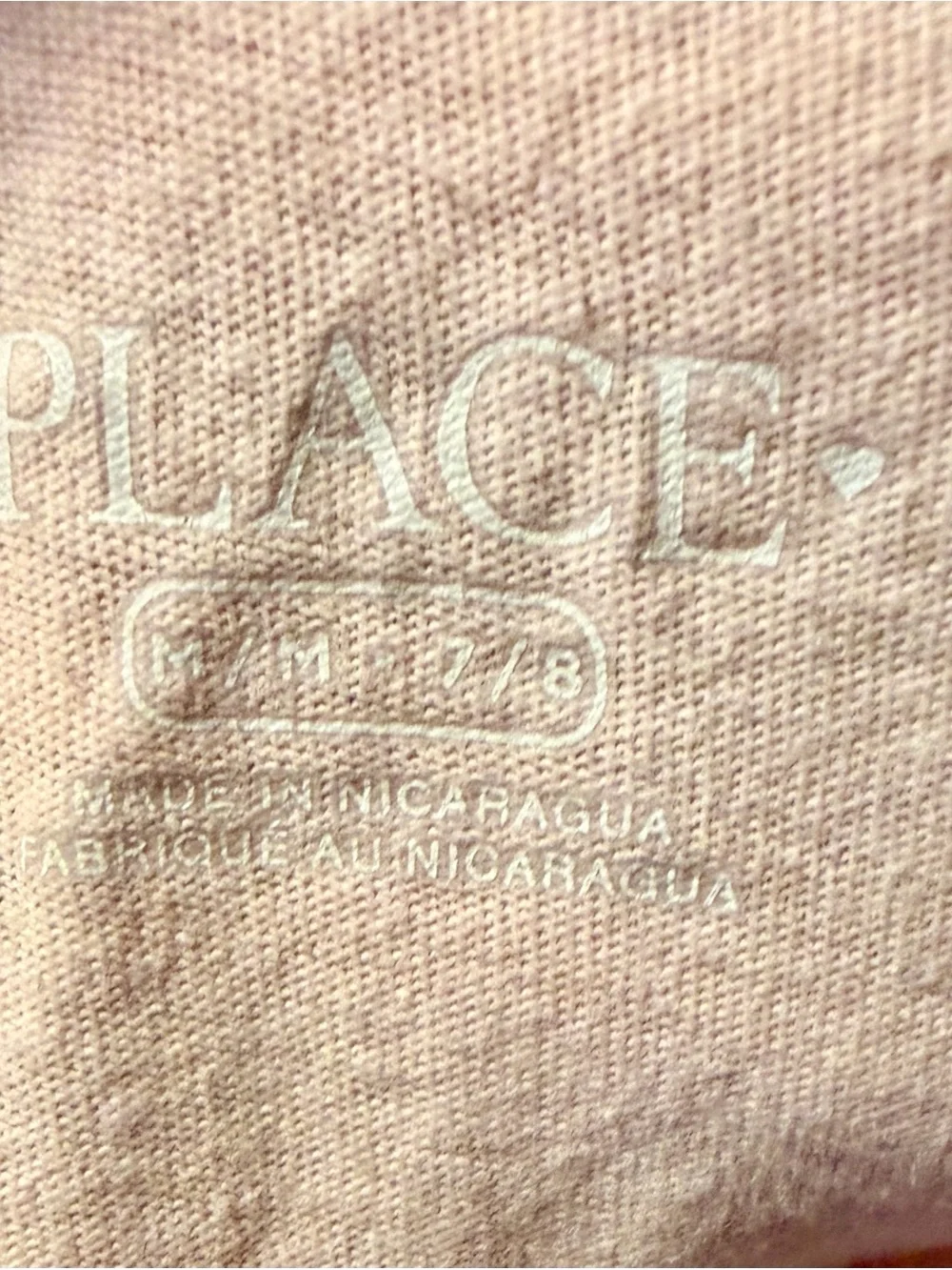 Place Soft Pink Kids Tee with White Logo